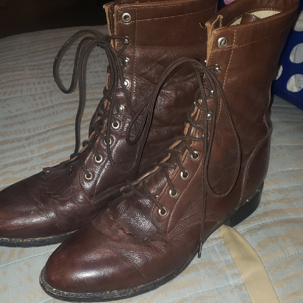 Justin Boots Women's Brown Lace-Up Boots